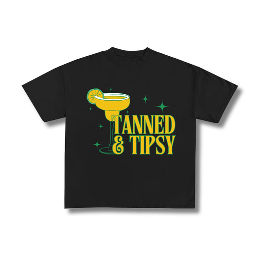 "Tanned and Tipsy" Premium Oversized Tee Unisex